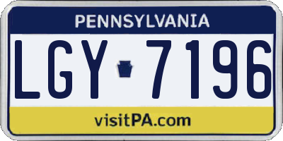 PA license plate LGY7196