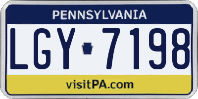 PA license plate LGY7198