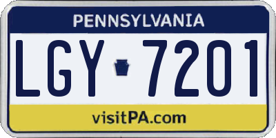 PA license plate LGY7201