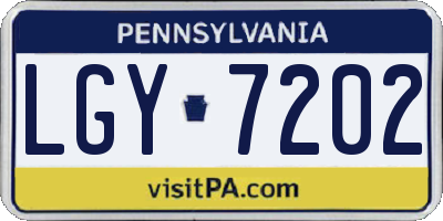 PA license plate LGY7202