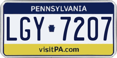 PA license plate LGY7207