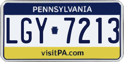 PA license plate LGY7213