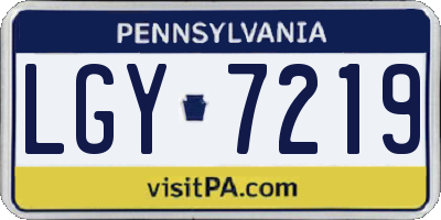PA license plate LGY7219