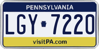 PA license plate LGY7220