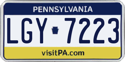 PA license plate LGY7223