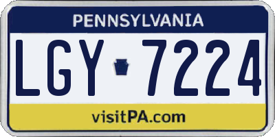 PA license plate LGY7224