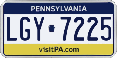 PA license plate LGY7225
