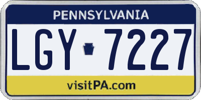 PA license plate LGY7227