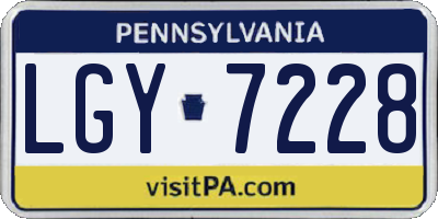 PA license plate LGY7228
