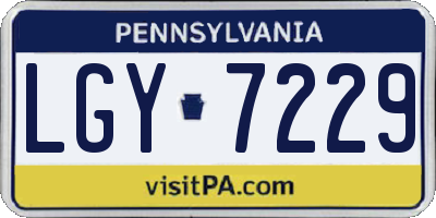 PA license plate LGY7229