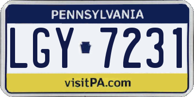 PA license plate LGY7231