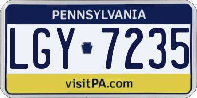 PA license plate LGY7235