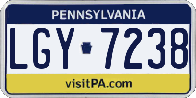 PA license plate LGY7238