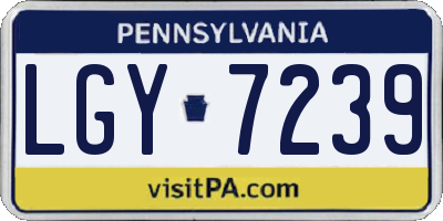 PA license plate LGY7239