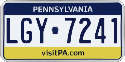 PA license plate LGY7241