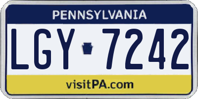 PA license plate LGY7242