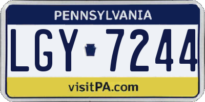 PA license plate LGY7244