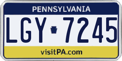 PA license plate LGY7245