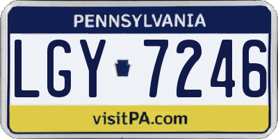 PA license plate LGY7246
