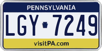 PA license plate LGY7249