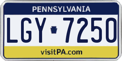 PA license plate LGY7250