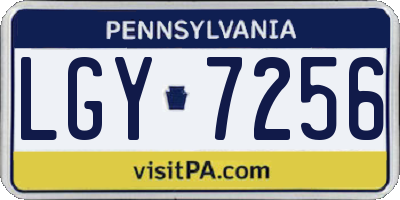 PA license plate LGY7256
