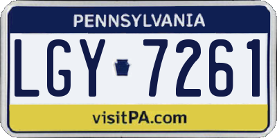 PA license plate LGY7261
