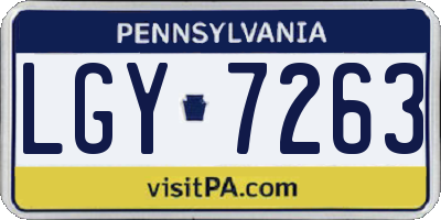 PA license plate LGY7263
