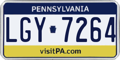 PA license plate LGY7264