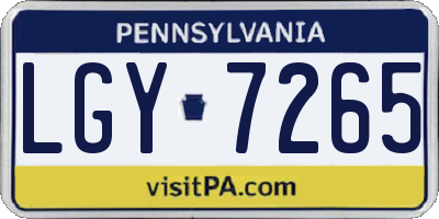 PA license plate LGY7265