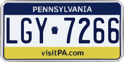 PA license plate LGY7266
