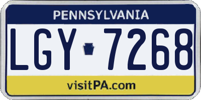 PA license plate LGY7268