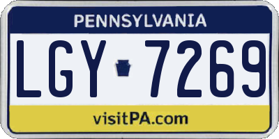 PA license plate LGY7269