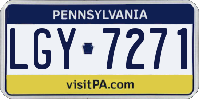 PA license plate LGY7271