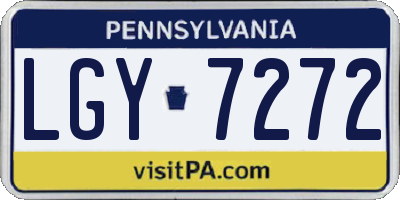 PA license plate LGY7272