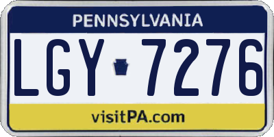 PA license plate LGY7276