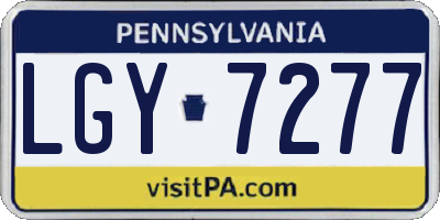 PA license plate LGY7277