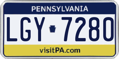 PA license plate LGY7280