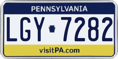 PA license plate LGY7282