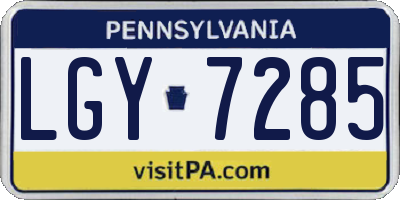 PA license plate LGY7285