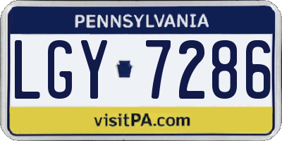 PA license plate LGY7286