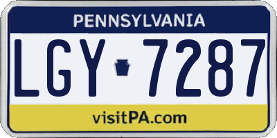 PA license plate LGY7287