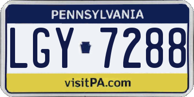PA license plate LGY7288