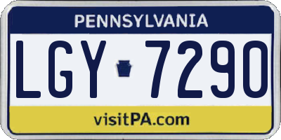 PA license plate LGY7290