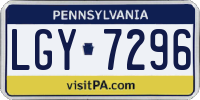 PA license plate LGY7296