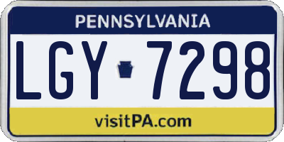 PA license plate LGY7298