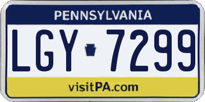 PA license plate LGY7299