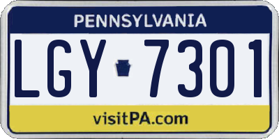 PA license plate LGY7301
