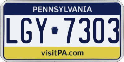 PA license plate LGY7303
