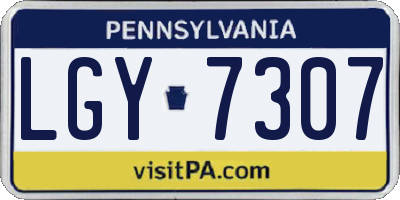 PA license plate LGY7307